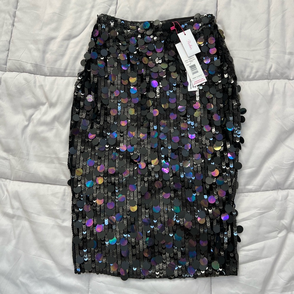 Parker Black-Multi Color Sequin Pencil Skirt